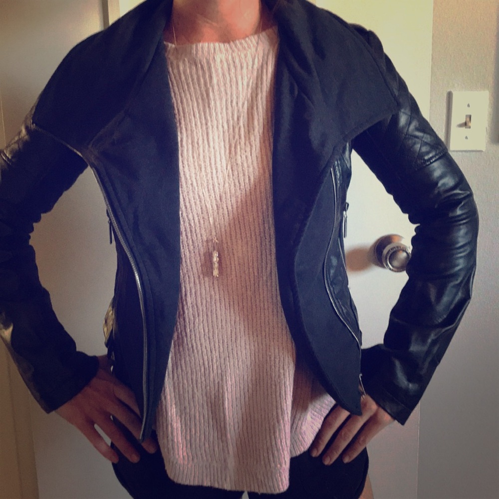 Black faux leather jacket